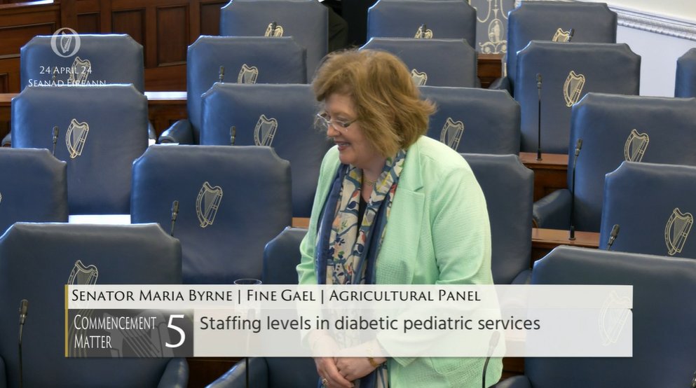 #Seanad Commencement Matter 5: Maria Byrne @maria16byrne – To the Minister for Health: Statement on staffing levels in diabetic paediatric services and its impact on the supply of diabetic pumps for patients. bit.ly/2WW5Fwa #SeeForYourself