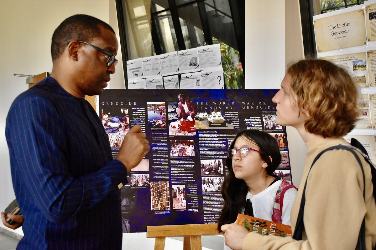 ISDakar's tweet photo. Our Secondary school organized a “Café Literaire” on the commemoration of the genocide against the Tutsis. We were honored to host distinguished guests including author Boubacar Boris Diop, &amp; His Excellency Jean Pierre Karabaranga, Rwanda Ambassador to Senegal #ISDakar #Kwibuka https://t.co/CVKutWG8Da