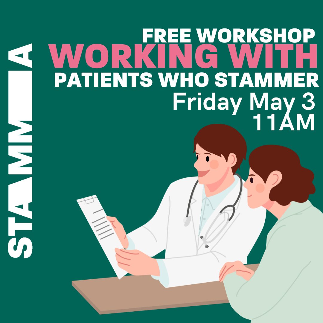 WORKSHOP KLAXON Do you work in a healthcare setting? Come to our free workshop and learn about interacting with people who stammer! stamma.org/get-involved/e…