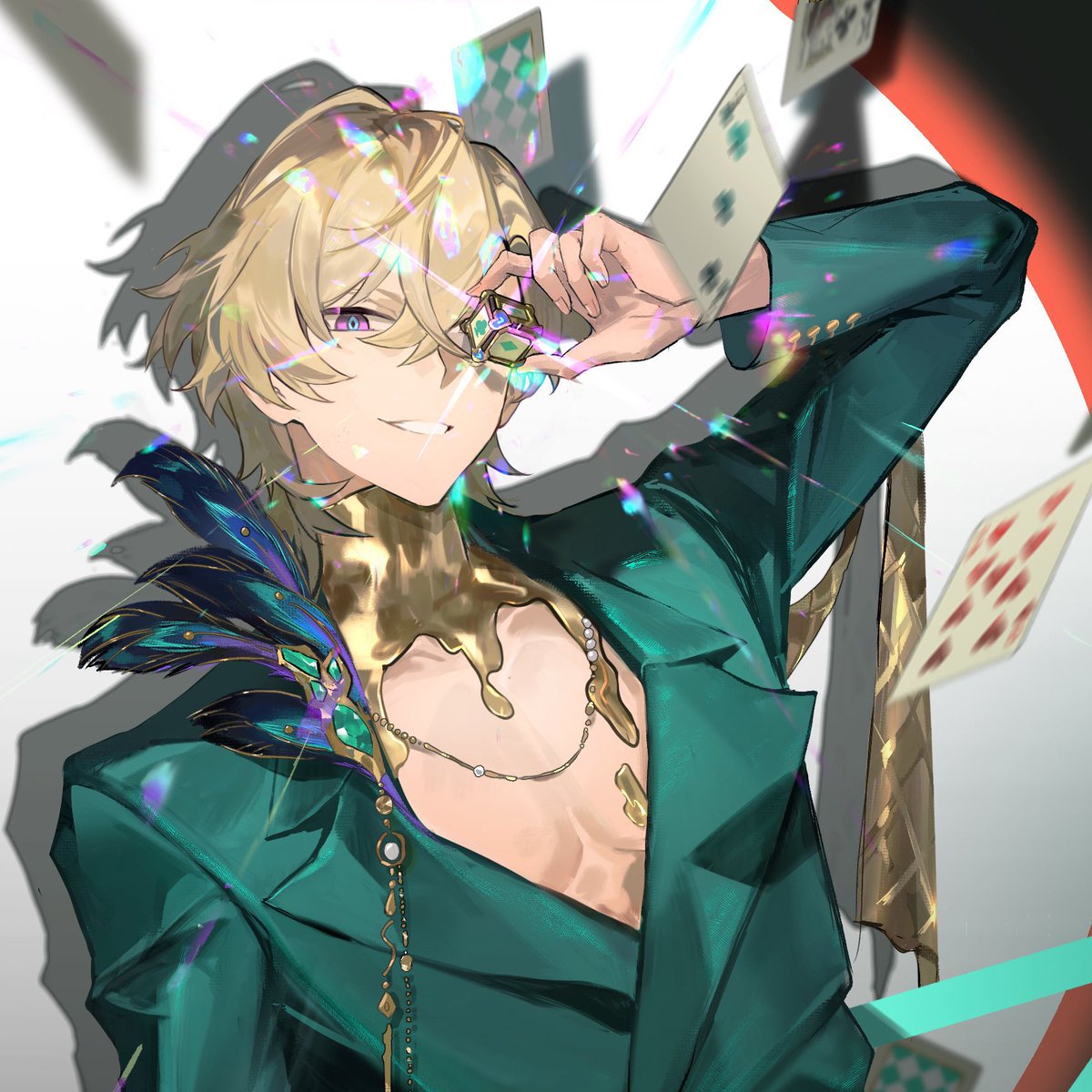 AVENTURINE…. THE GOLD DRIPPING DOWN HIS CHEST HELLO ??