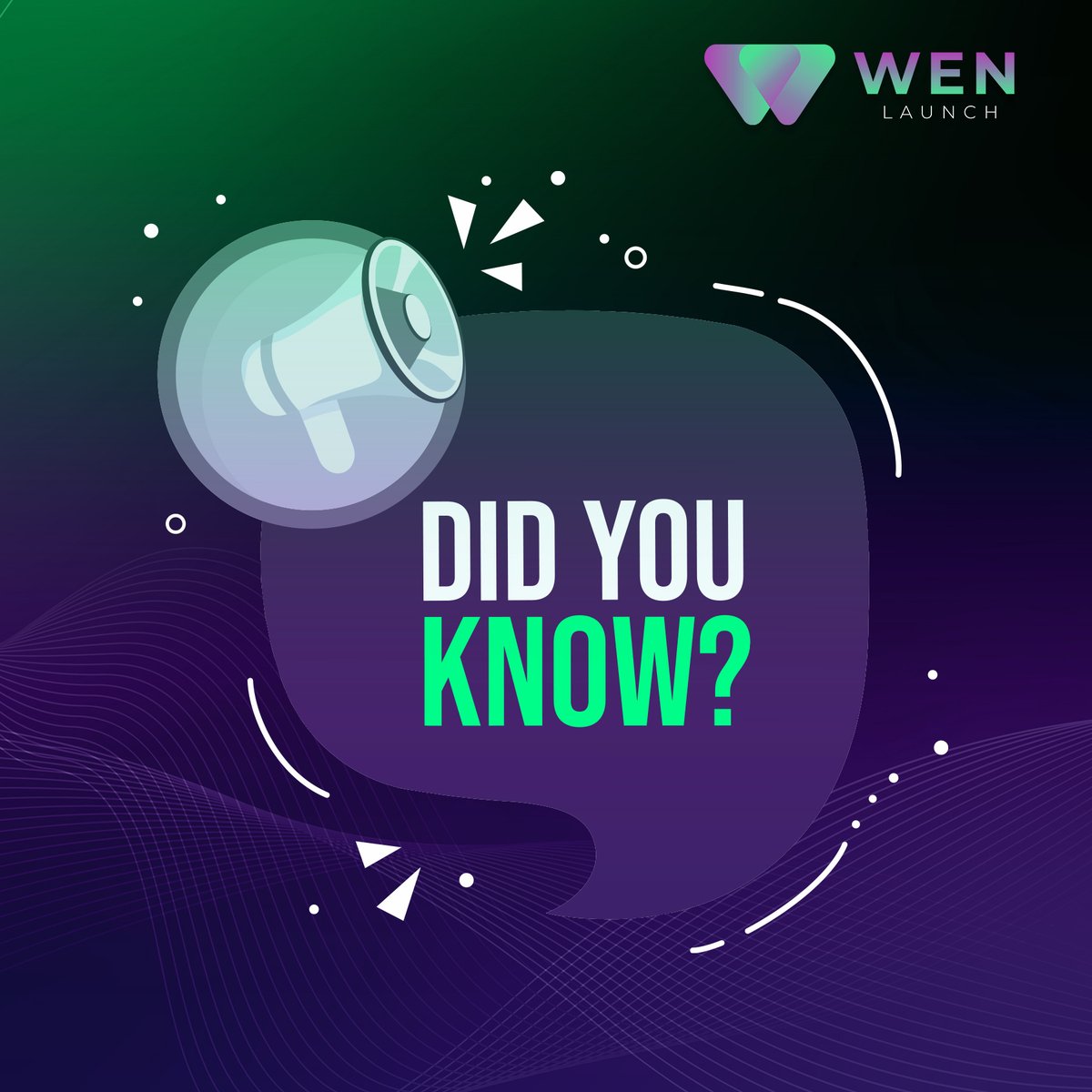 𝗗𝗶𝗱 𝘆𝗼𝘂 𝗸𝗻𝗼𝘄?

By allocating 30% of all fundraising proceeds to the WenBank liquidity pool, we’re ensuring a sustainable source of funding for projects across the WenLaunch ecosystem. 

We’re building an environment that empowers creators to build their dream projects.