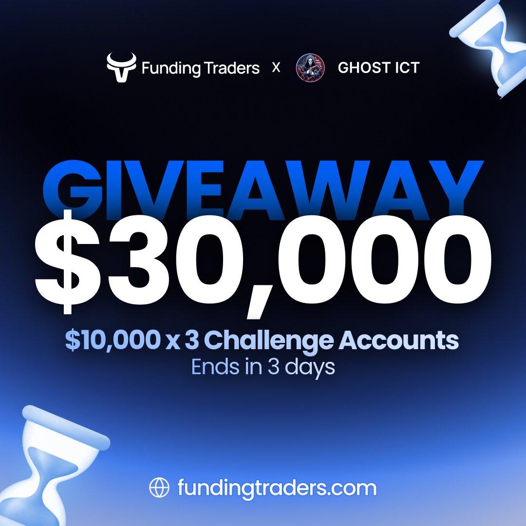 🎁 Giveaway Alert 🎁

Rules: 
1. Follow @GHOST_ICT,@Funding_Traders,
Also Follow :
@StanFXTrading , @DavidKrtinic 
 @ictwizard_ 
2. Like and Retweet 
3. Tag 3 friends 
4. Reply and Retweet @Funding_Traders pinned post 
6. Winner's in 6 days using Picker