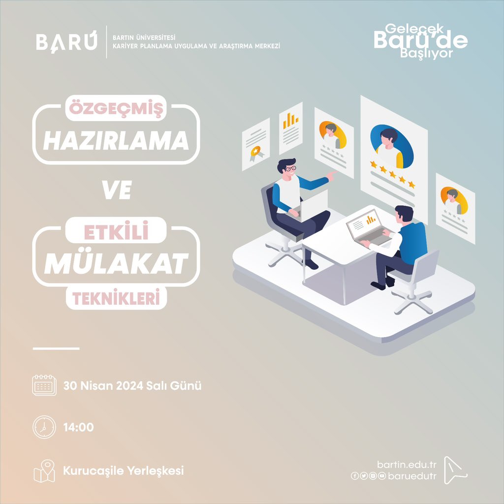 Mesleki gelişim eğitimlerimiz için Kurucaşile Yerleşkesine gidiyoruz ✨ İş hayatında bir adım önde olmak için sen de bu eğitimleri kaçırma❗️ 🗓️ 30 Nisan Salı ⏳ 14.00 📍 Kurucaşile Yerleşkesi @bartin_myo @baruedutr @uzun_orhan @Sevim_Celik67