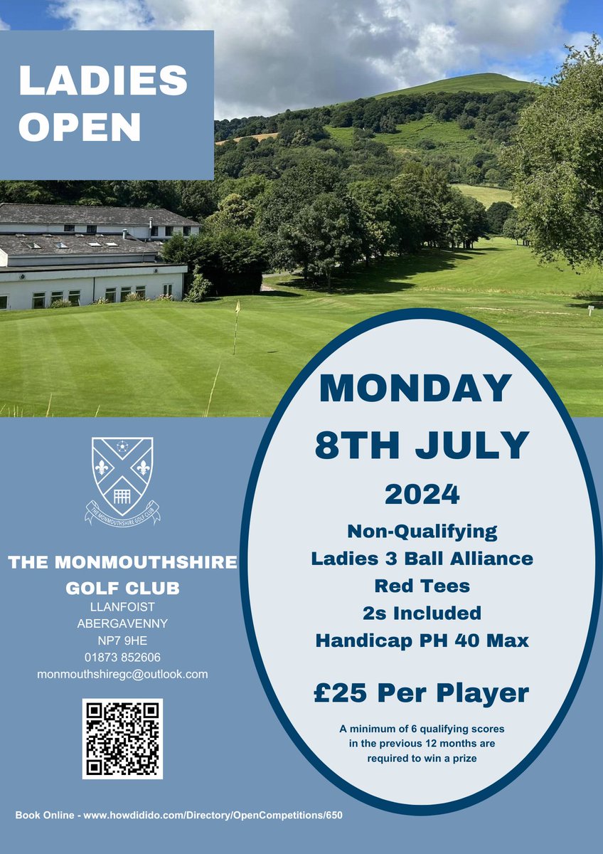 Our Ladies Open is always a lovely day here at the Club. Enter via this link or use the QR Code below: howdidido.com/Directory/Open…