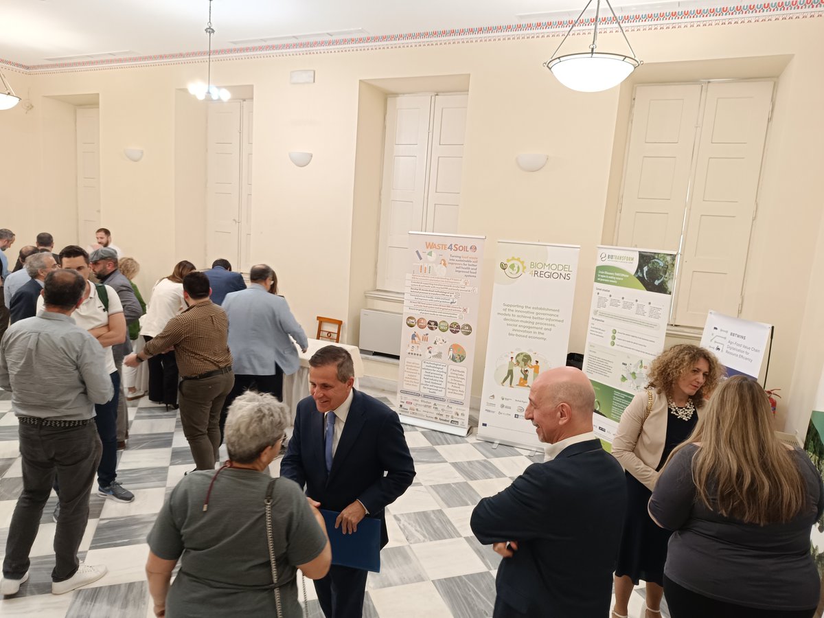 Our partner @Cluster_CluBE has participated in the 'CBE-JU, BIC, CEE2ACT: Promoting #Bioeconomy in Greece 🇬🇷' that took place on 15 April 2024 at the National Kapodistrian University of Athens which prompted the @Waste4Soil .