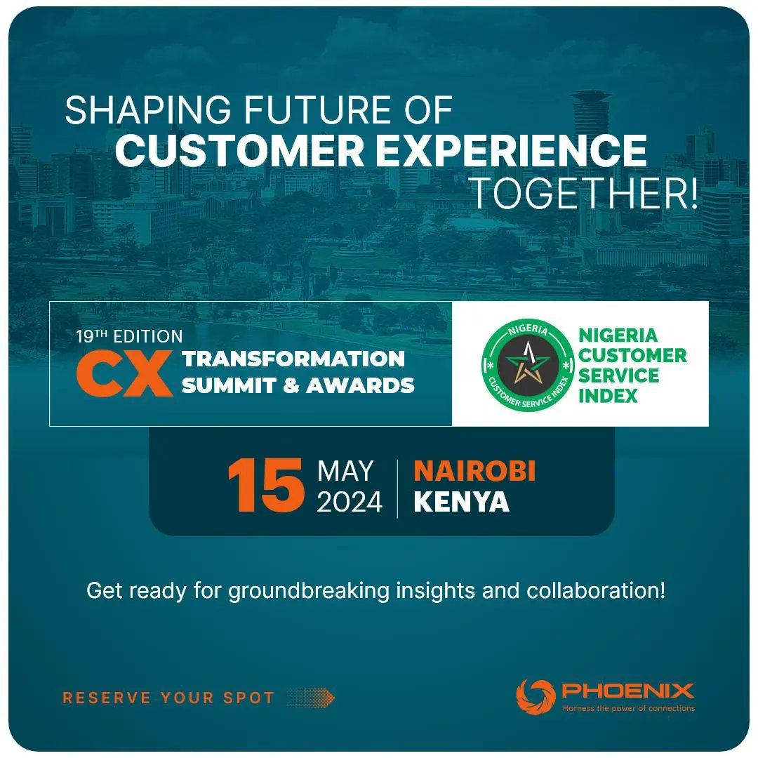 nigeriacsindex's tweet photo. We are delighted to announce that our head of media & communications Mrs Jennifer Orode (coach Jenny) will be at the 19th #CXTransformationSummit next month in Nairobi Kenya as she advocates the gains and impact of the NCSI as a catalyst to improve customer experience.
#ncsi https://t.co/5EYGh6jIba