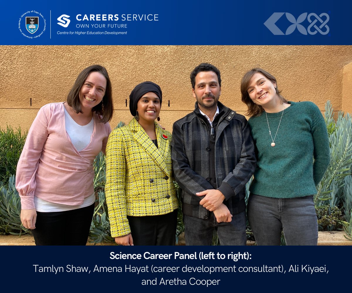 A big thank you to Tamlyn Shaw, Ali Kiyaei, and Aretha Cooper for joining our Science Career Panel yesterday as panellists. We appreciate their time, expertise and invaluable insights which have undoubtedly left a lasting impact on UCT students' career aspirations.