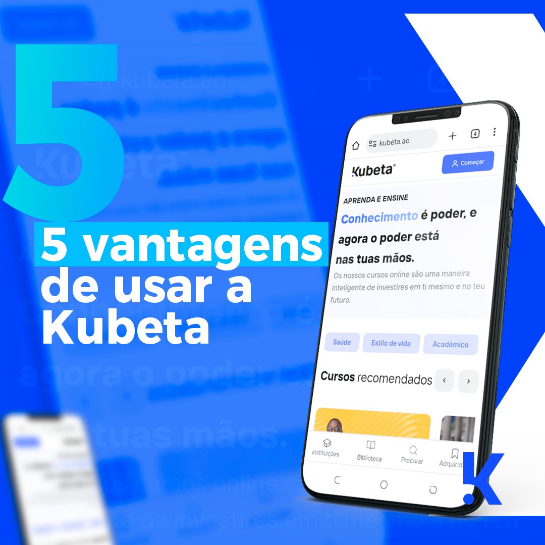 5 vantagens

1. Acesso Remoto: Basta teres acesso à internet.
2. Variedade de Conteúdo: Tens acesso a cursos sem limites.
3. Interatividade: Participas em fóruns.
4. Economizas Tempo e Dinheiro: Estudas a partir de casa.
5. Diversidade: Testes e feedback

#kubeta_ao #cursosonline