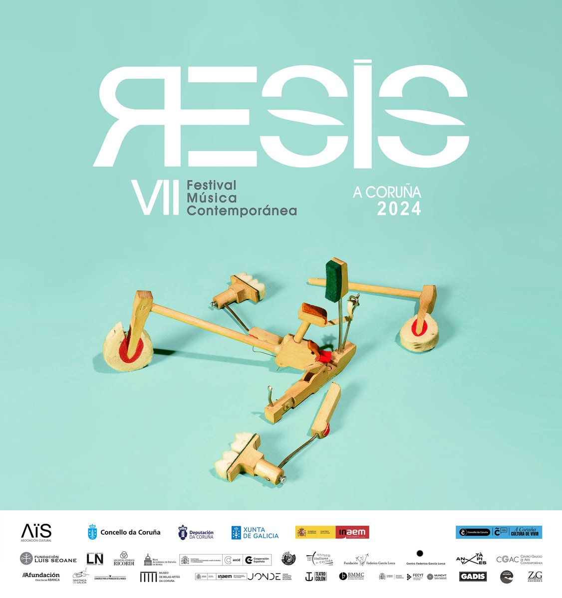 CHEGA #RESIS! A VII edición do festival homenaxea ao compositor italiano #LuigiNono polo seu centenario. Moitas grazas ás entidades colaboradoras por facer #RESIS24 posible! 3 maio – 9 xuño