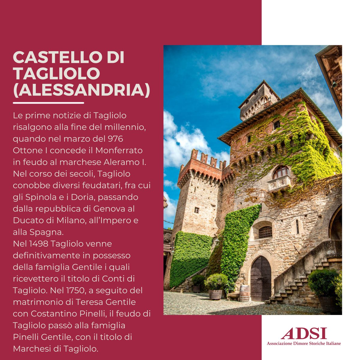 dimorestoriche's tweet photo. Domenica #26maggio 2024, le Dimore Storiche vi aspettano con la #GiornataNazionaleADSI204! Eccone alcune che potrai visitare in #Piemonte e #ValledAosta.
#ADSI #GiornataNazionaleADSI #museodiffuso #storia #arte #cultura #igersitalia #igers #italia #viaggi #viaggiare #italy https://t.co/YpBw8Pf871