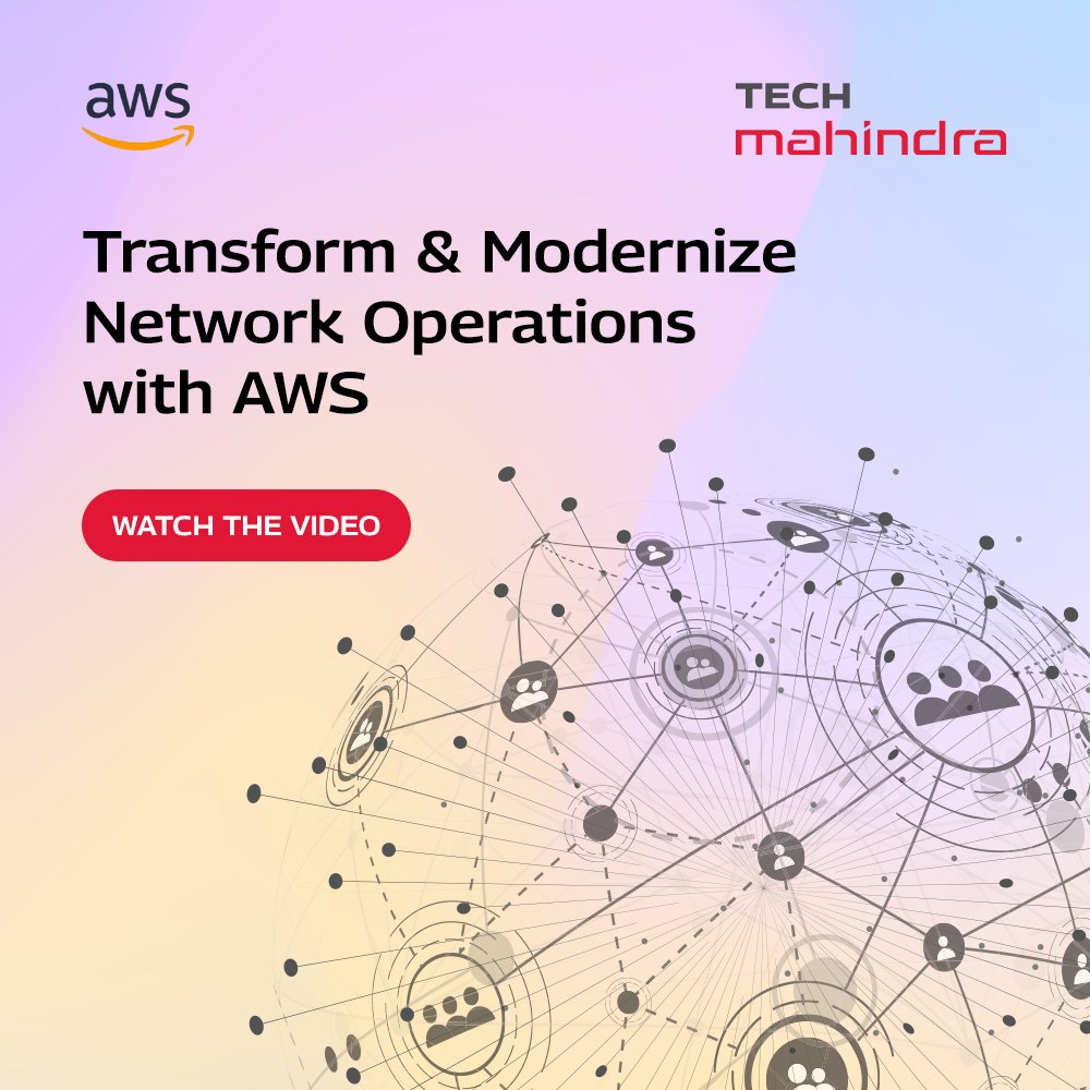 The Autonomous Network Operation Platform by Tech Mahindra and AWS enable Communication Service Providers to transform their network operations from a reactive model running on premises infrastructure to a real time, proactive and preventive model running on AWS #HybridCloud.