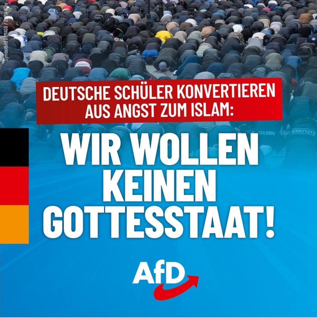 Deutsche Schüler konvertieren aus Angst zum Islam. Wir wollen keinen Gottesstaat! #AfD #Freiheit #Rechtsstaat #Demokratie afdkompakt.de/2024/04/24/deu…