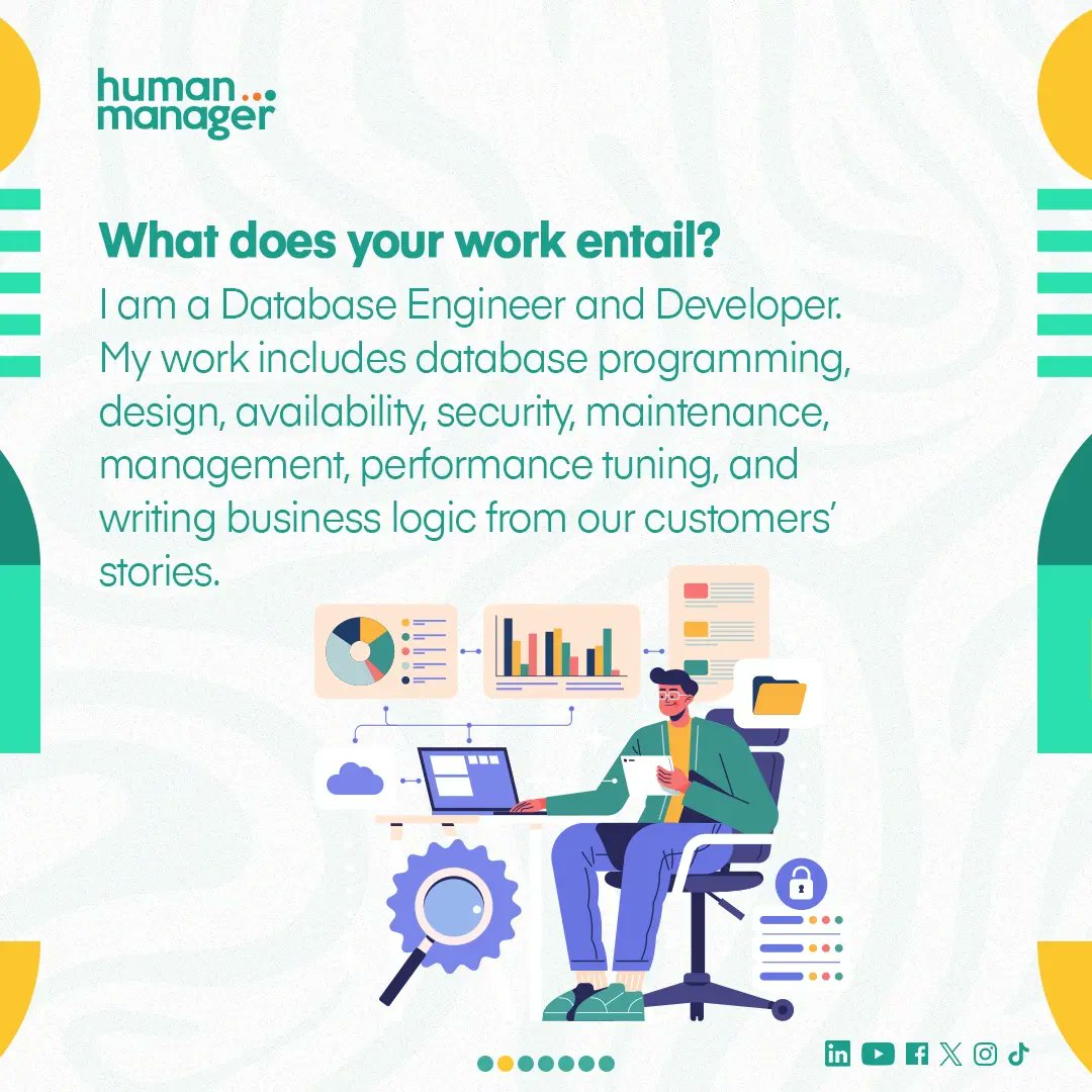 HumanManagerNig's tweet image. Meet our incredible Champion, Omolola Eyanuku! 💃🏼 @lolaeyanuku

As a talented Database Engineer &amp;amp; Developer, Omolola is always innovating and pushing boundaries. But that&apos;s not all - she&apos;s a fitness enthusiast and loves working out in her free time!
 
#HumansofHumanManager