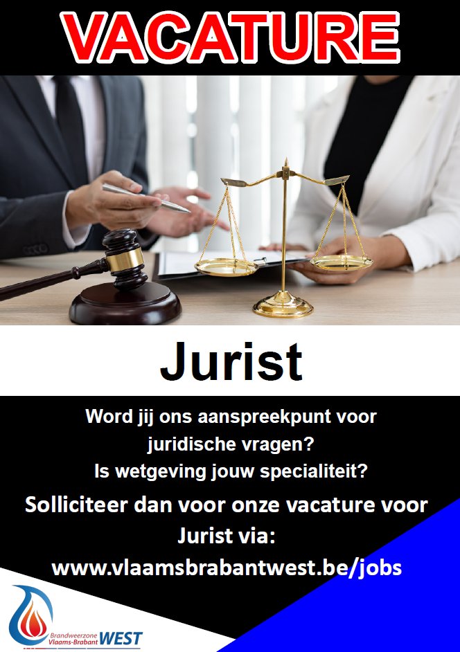 Gebeten door recht? Wens je mee te werken aan de verdere uitbouw van onze brandweerzone?
Dan hebben wij misschien wat je zoekt in de aanbieding!
Meer info: vlaamsbrabantwest.be/jobs