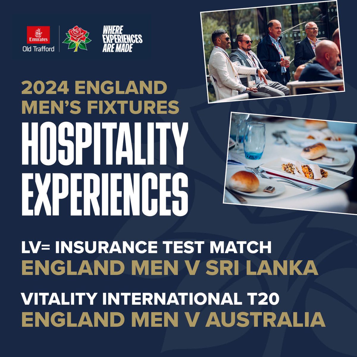 Match Day Hospitality & Premium Experiences available for this summer @EmiratesOT for the @OfficialSLC test match and @CricketAus IT20 DM for more details 🏏🏏🏏