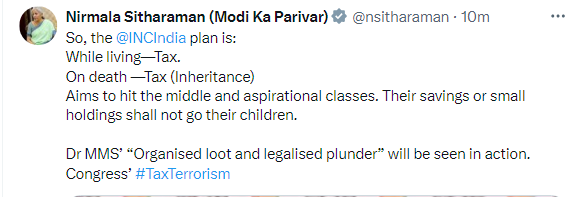 Never bothered to provide relief in 'Income Tax' for middle class, suddenly talking of #TaxTerrorism 😂
