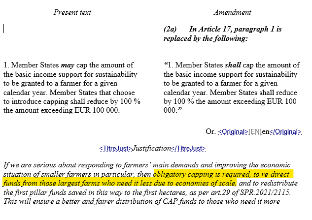 Will be revealing to see which MEPs vote today against the amendment to restrict #CAP income support for the largest EU farms, and how they justify this in relation to claiming to support farmers in need #EPplenary #FarmerProtest