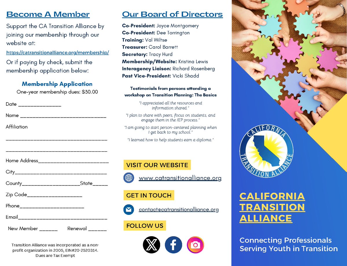 Want to be in the know on how to support students with disabilities preparing from school to adult life? We can help you!  JOIN @CATA_transition TODAY ! @WeAreCTA @phpeducation @MatrixParents @SupportforFams @DDCalifornia @CalSCDD