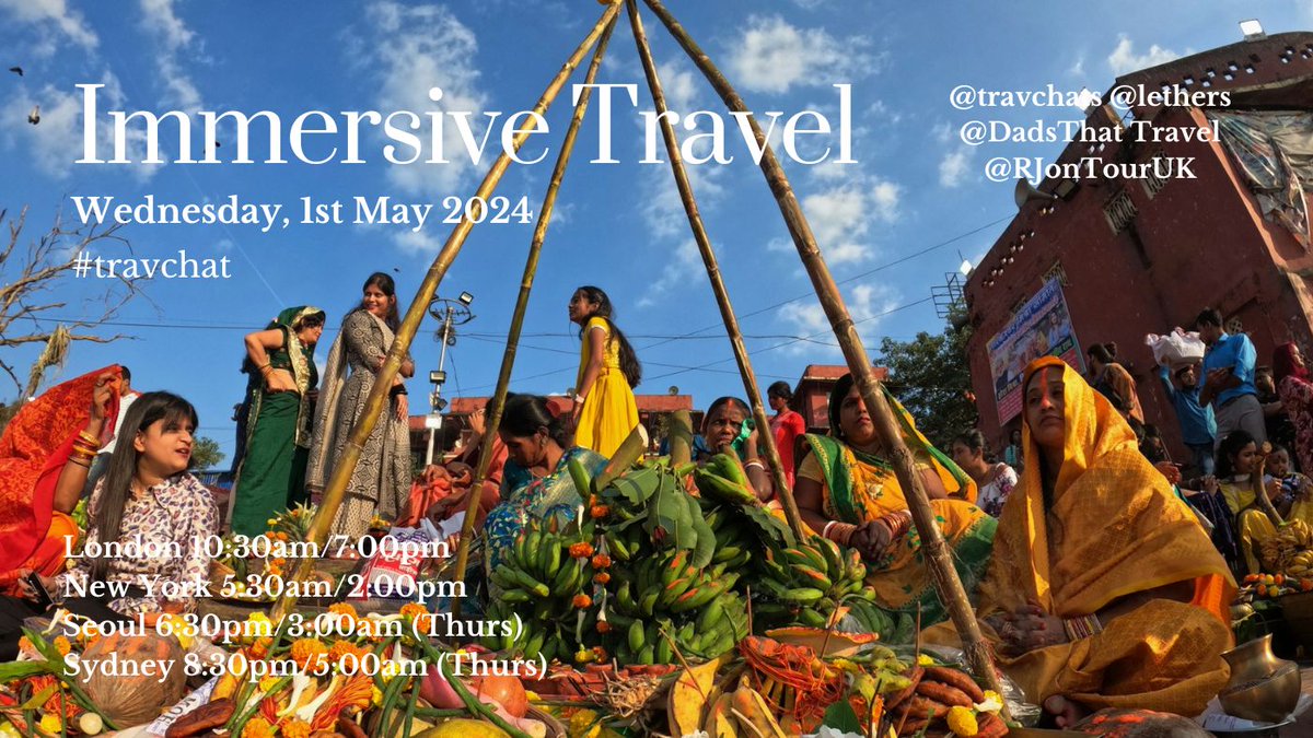 Next week on #travchat we will chat about Immersive Travel. We want your opinion, tips and experiences. Join the conversation on Wednesday, May 1 at 10:30am or 7:00pm UK time
