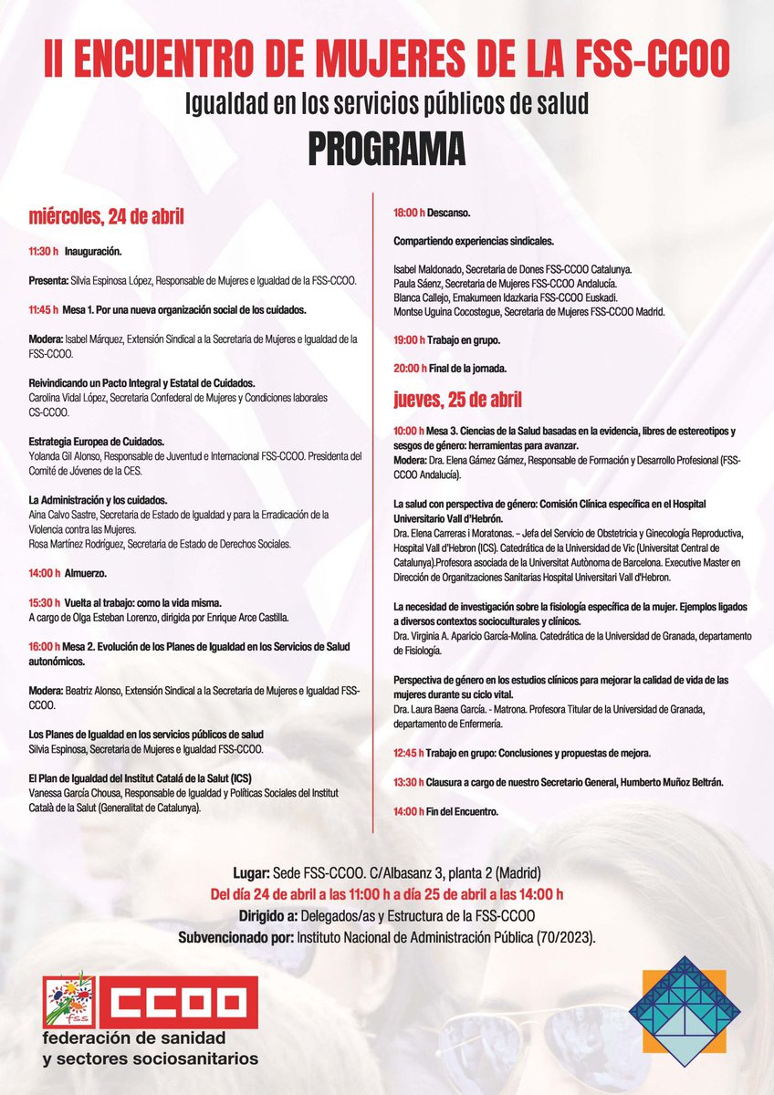yolandaferrand6's tweet photo. 🟣 Avui @Sanitat_CCOOPV participem a la  II trobada de Dones de la FSS-CCOO

➡️ Amb el lema: Igualtat en els serveis públics de salut

#ActuarPerAvanzar en Igualtat https://t.co/69MKv1ndVs