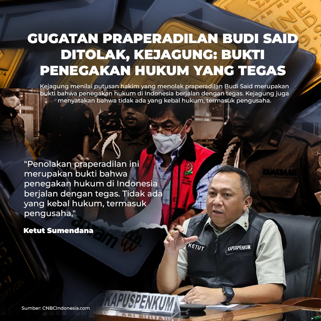 MayOpinaldo's tweet image. Gugatan praperadilan Sang Crazy Rich Surabaya Budi Said tersangka Kasus Antam Sah ditolak #InfoBerita #BudiSaidTersangka #EmasAntam
.
.
.
Dinda Kirana / Ratu Tisha / Heerenveen / Nathan Tjoe-A-On
