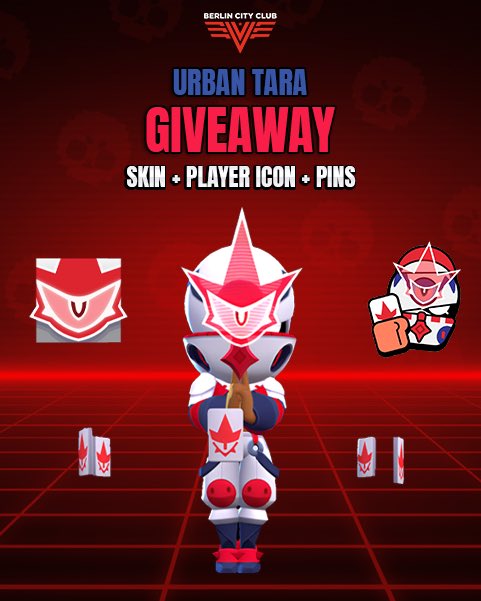 🎁 URBAN NINJA TARA SKIN GIVEAWAY 🎁 To Enter: ✔︎ Follow @BerlinCityClub, @panda_casts 🔁 Retweet & like The winner will be announced in 4 Days! #BrawlStars #BrawlTalk #UrbanNinjaTaraGiveaway