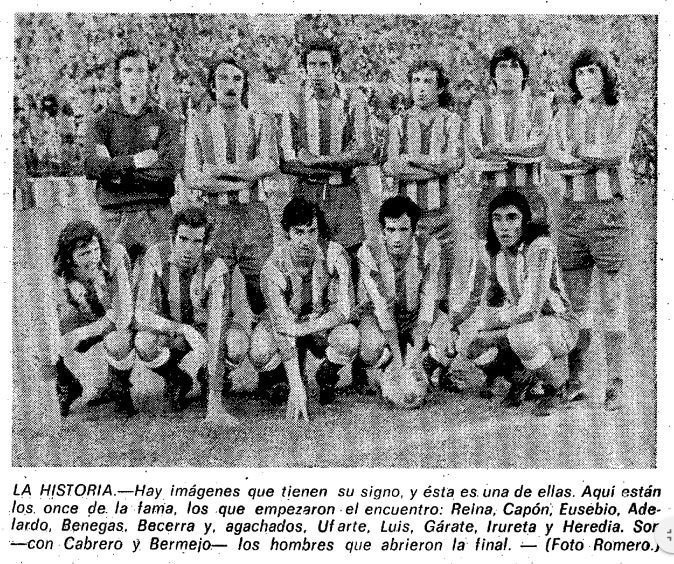 Este es el histórico 11 del Atleti que ganó 2-0 al Celtic hace 5️⃣0️⃣ años (24.4.1974) y se plantó en la final de la Copa de Europa que se jugó en Bruselas: Reina, Capón, Eusebio, Adelardo (⚽), Benegas, Becerra, Ufarte, Luis, Gárate (⚽), Irureta y Heredia. #TalDiaComoHoy #11ATM