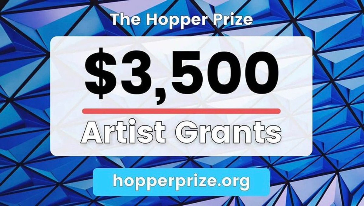 OPEN CALL: The Hopper Prize - Art Grants @thehopperprize is accepting entries for their Spring 2024 artist grants. They're offering $3,500 & $1,000 grants to artists and photographers around the world, working in all media. Deadline: 14 May 2024 hopperprize.org/artist-grant-p…