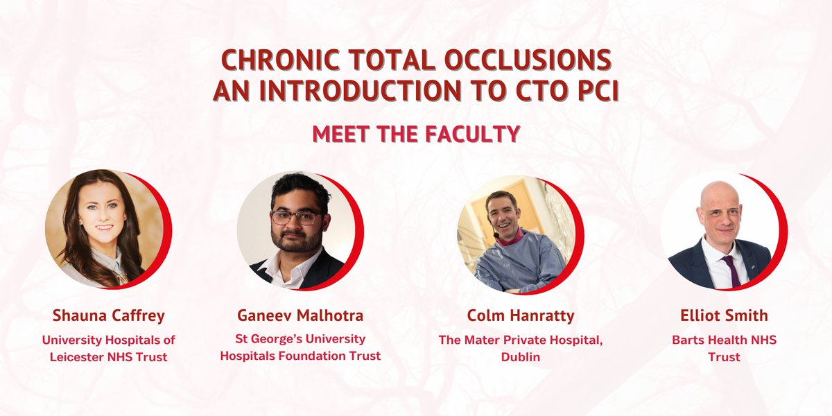 Meet the faculty for Chronic Total Occlusions: An Introduction to CTO PCI, Thursday 23 May at Leicester Marriott Hotel! Expect live cases, hot topic debates and interactive discussion and learning Register for the 20th-anniversary meeting here: millbrook-events.co.uk/CTO2024…