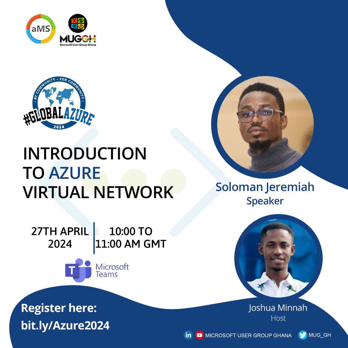 Global Azure Bootcamp 2024 Accra Ghana is here <a href="/jersoltech/">Solomon Jeremiah</a> is super excited to deliver his session on Introduction to #Azure Virtual Network.

RSVP: lnkd.in/eezdk2sk
 Date: 27th April 2024
 Location: Virtual, Microsoft Teams

#Azure #Microsoft #VirtualNetwork