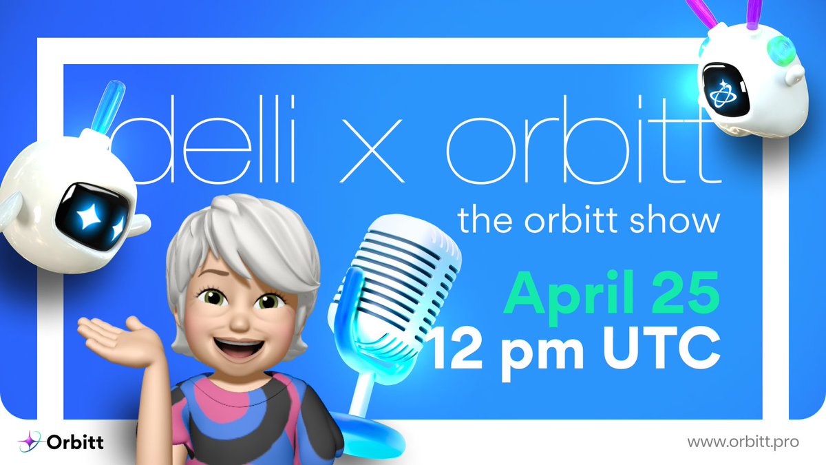 The Orbitt Show Episode #6 😎
Orbitters, Set Reminders and make sure to be there for the Show ⭐⬇️
🗓️Thursday 25 April, 12 PM UTC
🎙️x.com/i/spaces/1OyJA…

#OrbittSOL #Solana #SOL #Crypto #TwitterSpaces