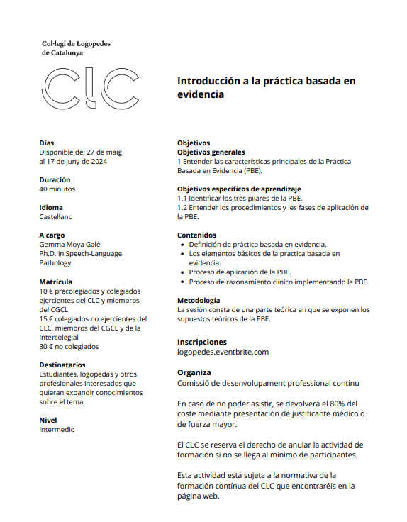 uabpsicologia's tweet photo. 📢La comissió de desenvolupament professional continu del Col·legi de Logopedes de Catalunya (@logopedes) organitza una formació en #diferit sobre els casos pràctics de trastorns motors de la #parla introduint la pràctica basada en l'evidència impartida per la Gemma Moya Galé. https://t.co/Ghqq9hvoXu