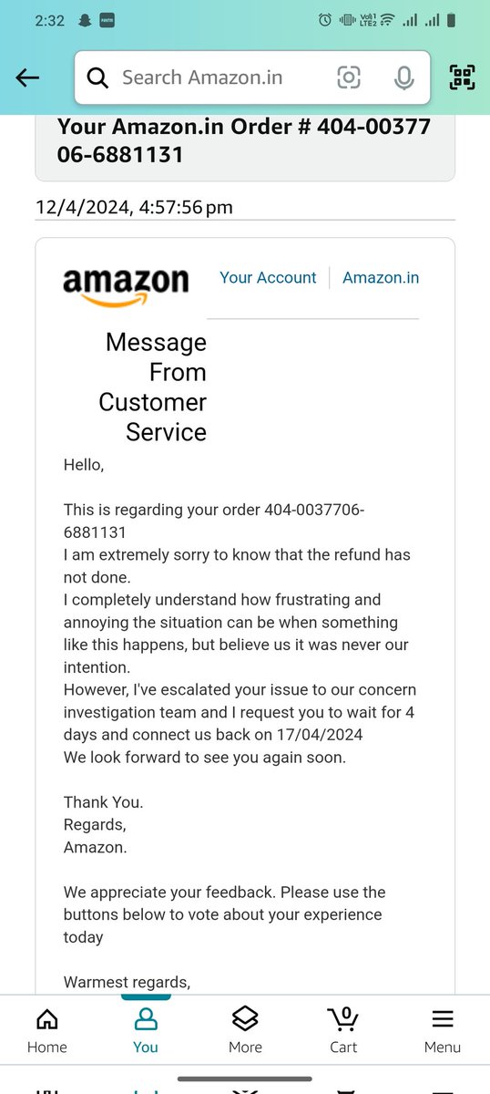 And, according to your policy after returning the item the refund is credited to the bank account within 13 days but I waited for 15 days and then I called your customer service on 12th March they informed me refund isn't initiated from the seller side wait till 17th March.