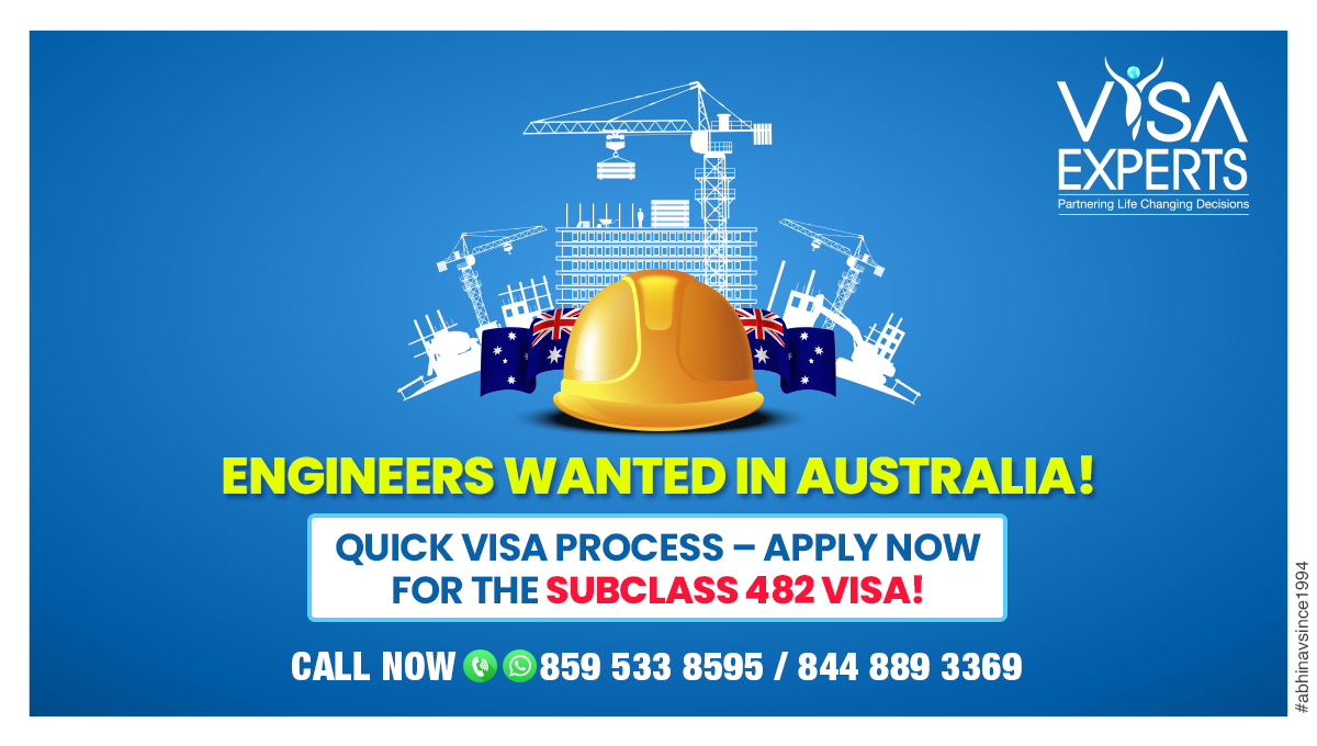 VisaExperts_'s tweet photo. Subclass 482 Visa: An Attractive Option for Engineers Relocating to Australia!
Start your Immigration Process Today with us: https://t.co/BdVugvMDDl
For more information call us at +91-8595338595
#AustraliaVisa #EngineeringJobsAU #ImmigrateToAustralia #visaexperts https://t.co/8XtyBuMExx