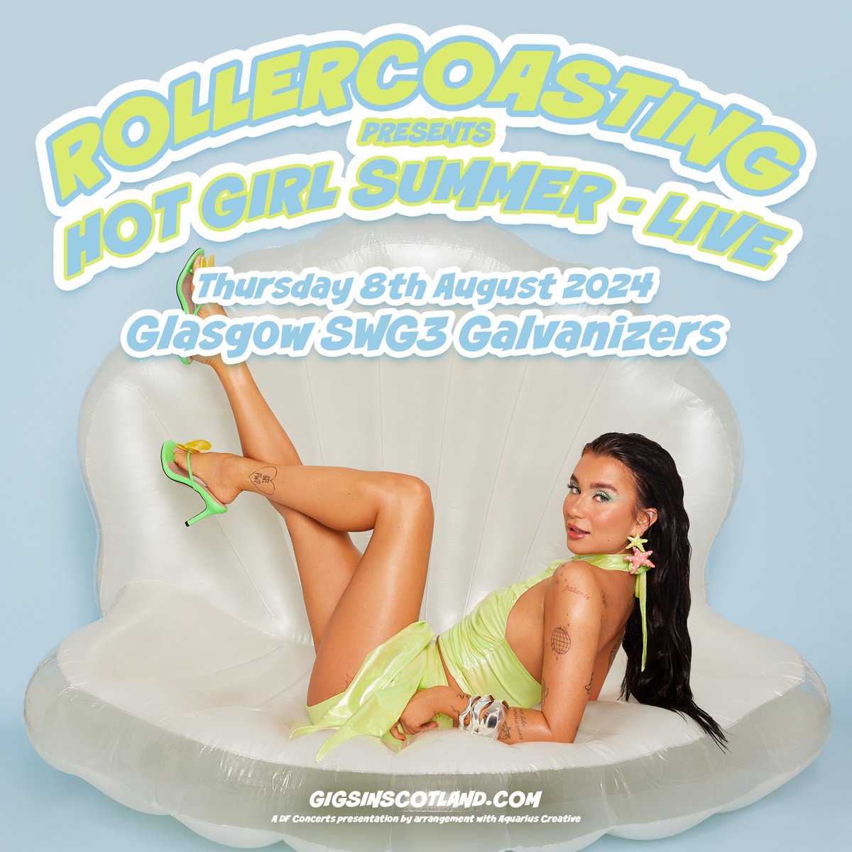 🎟️ON SALE NOW🎟️ Rollercoasting Live with Megan Welsh bringing you HOT GIRL SUMMER 🤭🐚🌴💕 📍@swg3 | 8th August 2024 🎙️🎢 TICKETS ⇾ gigss.co/rollercoasting…