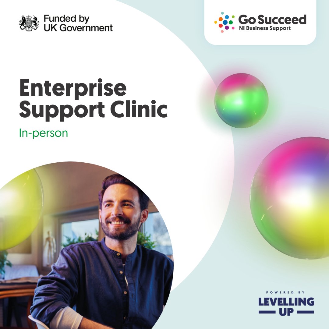 Join us for this @gosucceed_ni Start in-person Enterprise Support Clinic this Friday 26th April, from 11am – 1pm at @CIDO_Innovation. Don't miss out on this incredible opportunity to kickstart your entrepreneurial journey! Register now: gosucceed.glistrr.com/e/109