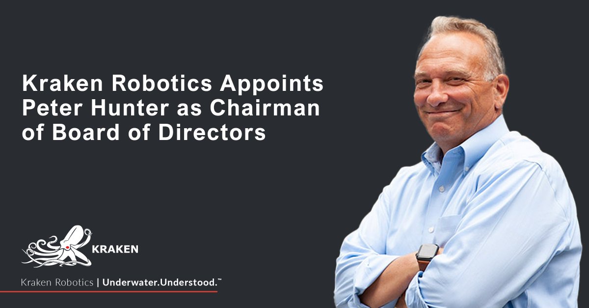 KrakenRobotics's tweet image. Kraken Robotics announces that Peter Hunter has been appointed Chairman of our Board of Directors. 
 
For the full announcement, read our News Release: ow.ly/CKi550RmZwP 

#KrakenRobotics #SyntheticApertureSonar #MaritimeSecurity #SubseaSurvey #SubseaBatteries
