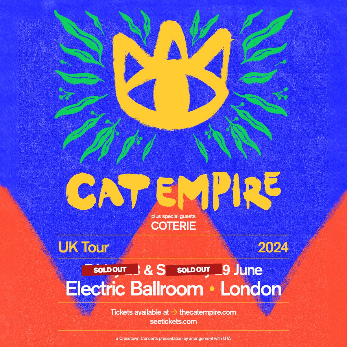 Special guests Coterie join @thecatempire for 2 sold out shows at @EBallroomCamden.