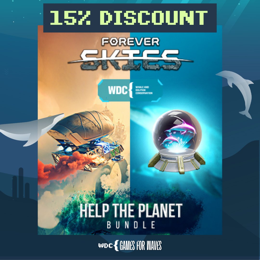 Forever Skies currently has a bundle at a 15% discount in the Earth Appreciation Festival on @Steam! 🤯 Save some 💸 AND support @whalesorg's vital conservation work to protect whales and dolphins across the globe! Each sale of the DLC on Steam donates 100% net revenue to WDC.…