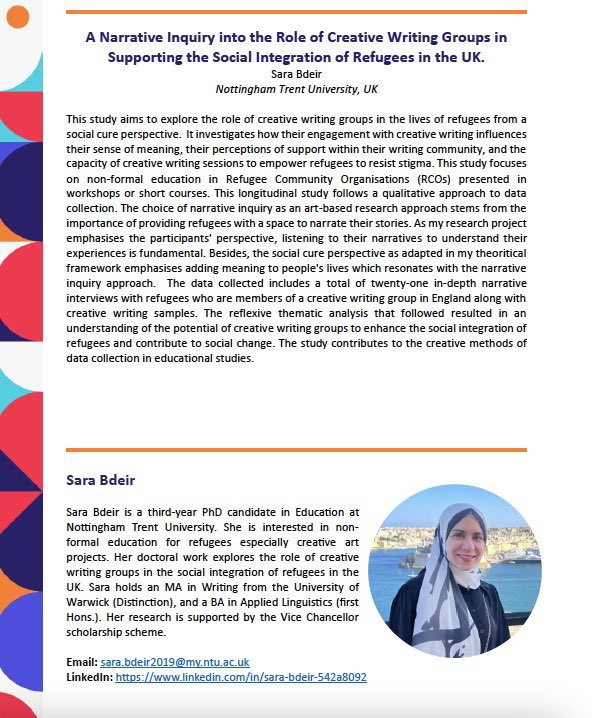 I’m delighted to be presenting at Warwick University’s Annual Education Conference @WarwickESConf about research methodology in education as part of my current PhD project in refugee education @NTU_Ed. Register here: warwick.ac.uk/fac/soc/ces/ne…