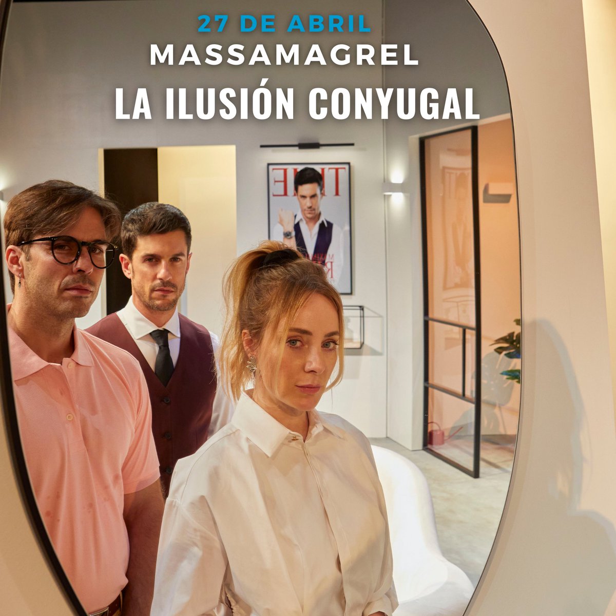 El 27 de abril 🗓️, #LaIlusiónConyugal podrá disfrutarse en el Teatro Municipal de Massamagrell (Valencia) 📍

Con #AlejoSauras, @alx_barahona y #ÁngelaCremonte bajo la dirección de @AHortelanoWeb 🎭

¡Os esperamos! 😉

@JCimarro