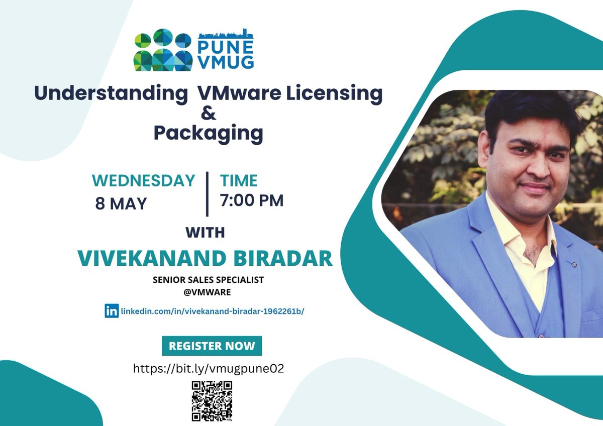 !! Save the data!! 
As per the numerous requests we've received, we have scheduled a dedicated session to address the recent changes related to VMware's new product line and their licensing post the VMware acquisition. 
Registration link: bit.ly/vmugpune02