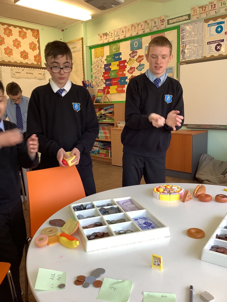 S2 have been using their knowledge of money to ‘buy’ from our class shop!