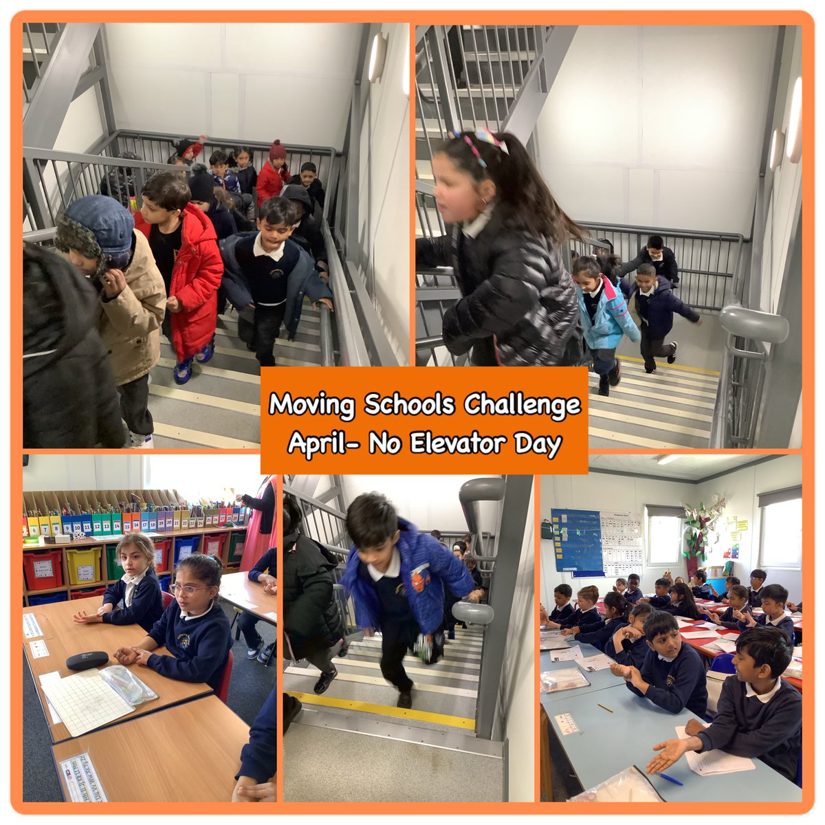 Catherine Infant School has completed their April challenge of the healthy lifestyles program #MovingSchoolsChallenger. The April challenge coincides with the Global Initiative ‘No Elevators Day’. The children enjoyed climbing the stairs energetically and then tested their pulse.