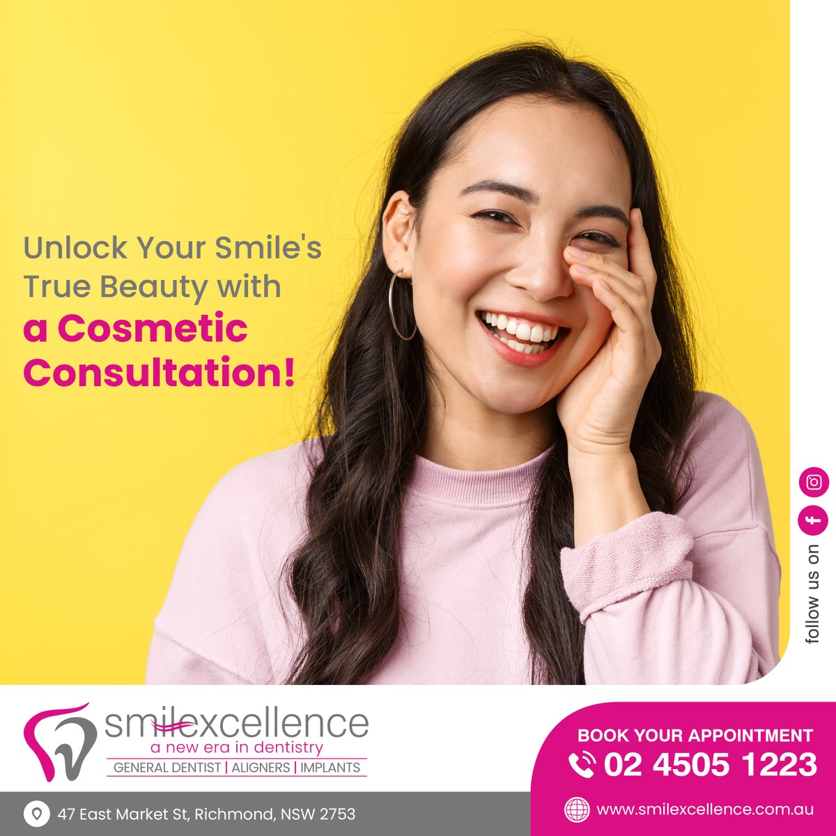 Discover the possibilities for your dream smile with a cosmetic consultation at Smilexcellence! Our expert team will tailor a treatment plan to enhance your natural beauty and boost your confidence. 

#smilexcellence #cosmeticdentistry #DreamSmile #CosmeticConsultation