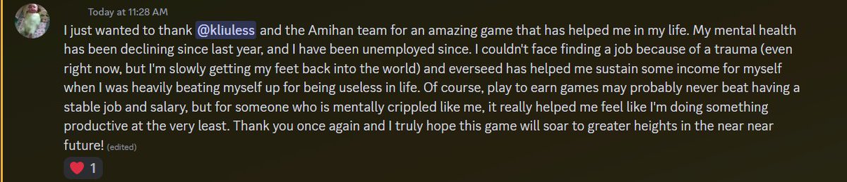 This is why we wake up every day to do the hard things no one wants to do. @PlayEverseed's vision is to equalize opportunity for all through play. Our goal has always been to uplift the players around the world that need help the most. This is the true promise and potential of