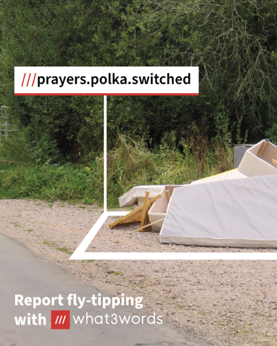 It's time for spring cleaning! You can use what3words to report the exact location of incidents, including illegal dumping impacting your community. Simply open the what3words app, and use the photo feature to add a sticker with the exact location of the problem. #FlyTipping