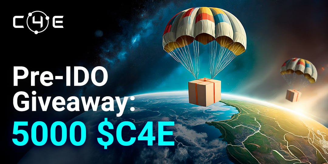 5000 C4E PRE-IDO GIVEAWAY IS LIVE NOW! 🔥

500 C4E 💰 FOR EACH OF 10 LUCKY WINNERS. 

HOW TO WIN? 🏆

1️⃣  FOLLOW US 
2️⃣  TAG 2 FRIENDS IN A REPLY 
3️⃣  LIKE & RETWEET THIS POST

THE GIVEAWAY LASTS ONLY 72 HOURS! ⏰