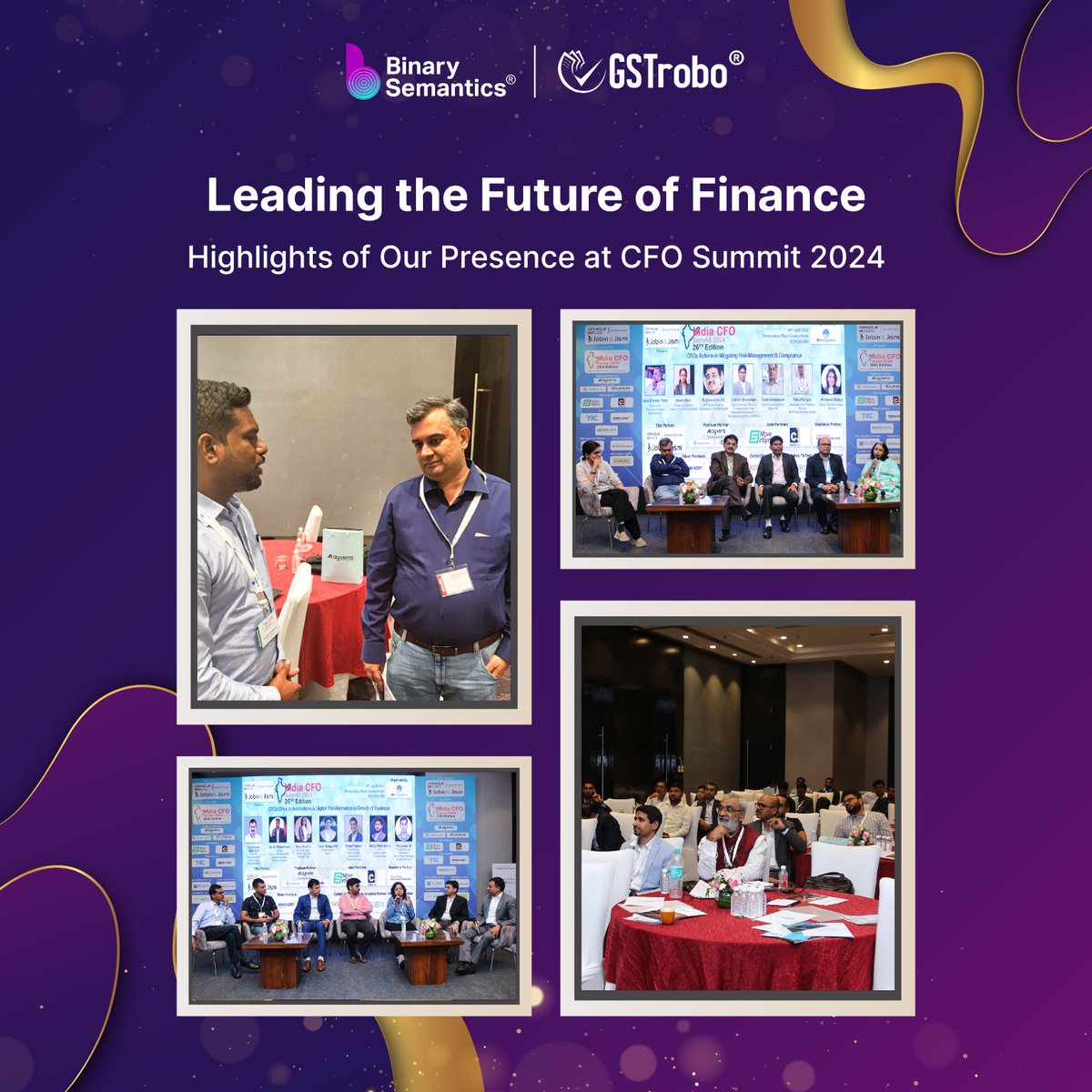 BinarySemantic's tweet image. Binary Semantics had the honor of attending the prestigious CFO Summit 2024, held on April 19th.
Our tax solution software GSTrobo works to improve and redefine finance & taxation processes globally.
#CFOsummit2024 #GSTrobo #BinarySemantics #FinanceInnovation #TaxSolutions