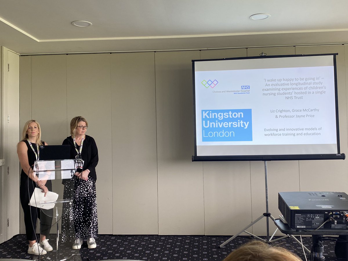 HealthActionUK's tweet photo. #rcned24 Presentation from @KingstonUni group, Liz Crighton, Grace McCarthy, and prof Price. Research exploring the experience of hosted nursing students within @ChelwestFT. Key themes like communication, confidence, care giving, striving to belong, knowing and growing. Fab! https://t.co/NgKtBc1z17
